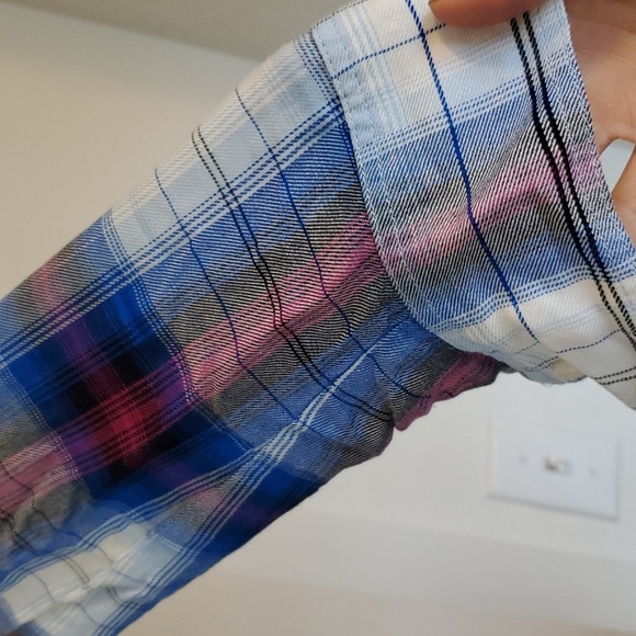 Express plaid tie up long sleeve - Picture 4 of 12